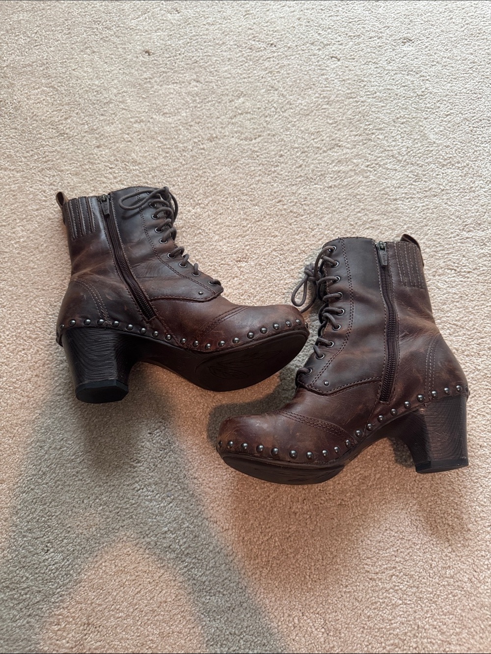 Dansko Women's Dark Brown Lace-Up Platform Boots - Picture 4 of 11